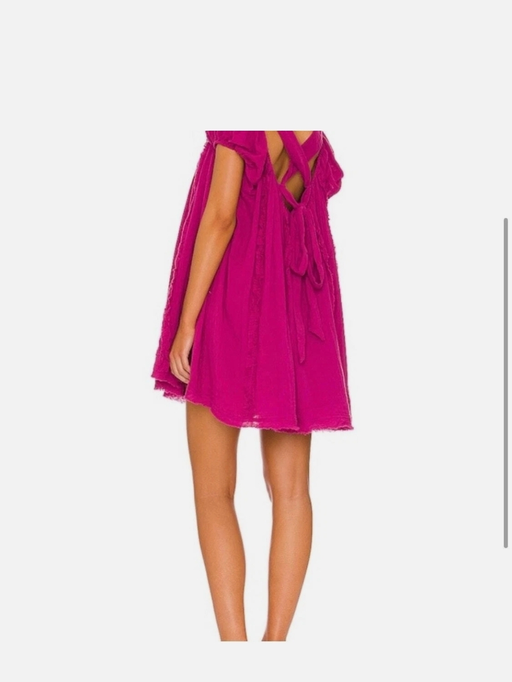 Free People Fuchsia Pink Mini Dress with Tie Back